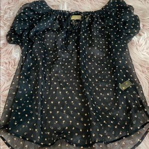 🖤Black patterned blouse🖤